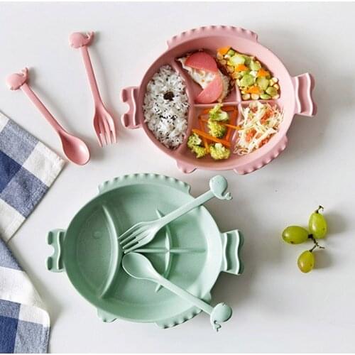 High Quality Cute Cartoon Childrens Dinner Plate Kids Fruit Bowl Meal Bowls Tableware Dinnerware Sets Home Kitchen Dining Bar