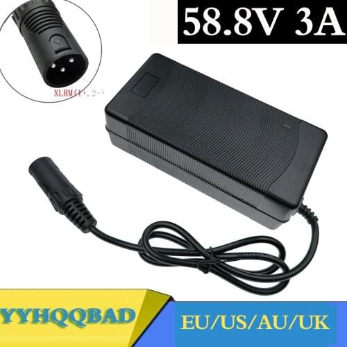 58.8V 3A Lithium Battery Charger for 14 Series e-bike electric bicycle Wheelbarrow Electric scooter Charger 3-Pin XLR Plug
