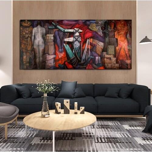 Famous Canvas Painting Wall Art Poster Prints Jorge Gonzalez Camarena mural Liberacion Pictures for Living Room Cuadros Decora