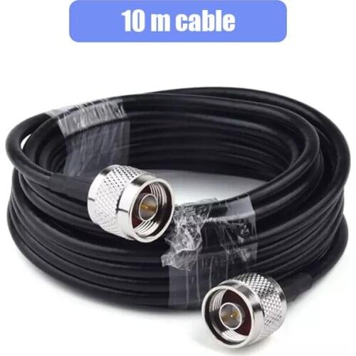 10m black Cable 50ohm Coaxial Cable with 2pcs N Male Connector for CDMA GSM DCS PCS LTE WCDMA 3G 4G Mobile Signal Booster