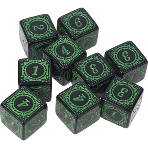 10Pcs D6 Polyhedral Dice Square Edged Numbers 6 Sided Dices Beads Table Board 03KA