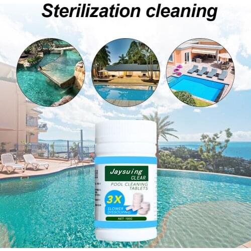 100pcs Multifunctional Effervescent Spray Concentrate Cleaner Pool Bathtub Chlorine Dispenser For Swimming Pool Carefully