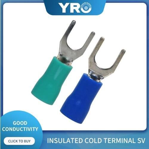 1000pieces/bags SV2-5 U type PVC insulated sheathed block Shovel cold pressed terminal