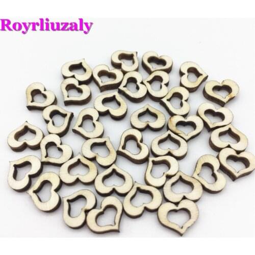 1000pcs Wood Wedding Hollow Hearts Confetti Crafts Chips Discs Natural Table Decorations Cardmaking