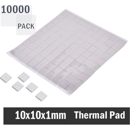 10000Pcs 10x10x1mm Silicone Thermal Pad Heatsink Conductive Insulation Paste For IC GUP Cooling
