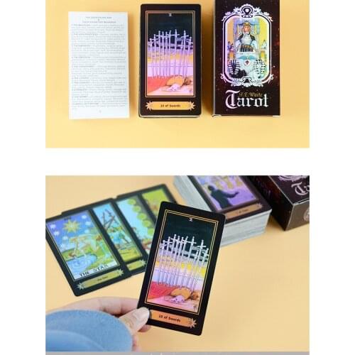 200Sets/Lot Holographic Tarot Board Game 78 PCS/Set Tarot Cards Game English Edition Tarot Board Game For Family