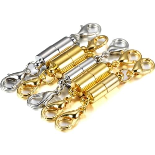 5pcs/lot Lobster Clasp Metal Copper Magnetic Connectors For DIY Leather Bracelets Necklace Jewelry Making Findings Supplies