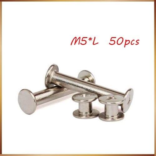 Boek schroeven Chicago Screw 50pcs M5*6/8/10/12/13/20/25/30mm , Photo Album screws, Snap Rivet Books Butt Screw, assembling Bolt