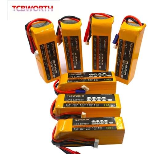 6S RC Airplane LiPo Battery 22.2V 1200 2200 2600 3000 3500 4000 5000mAh 25C 35C 60C For RC Aircraft Quadrotor Car Drone LiPo 6S