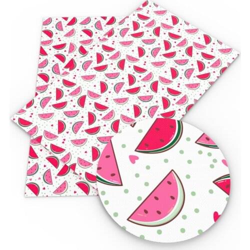 David accessories 20*33cm flower watermelon dots star Faux Synthetic Leather Fabric, DIY Sewing HairBow Bags Crafts,1Yc5022