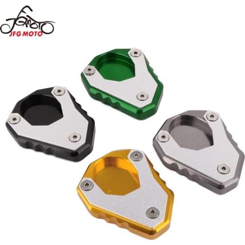Motorcycle Accessories CNC Aluminum Side Stand Support Foot Pad Base Plate Kickstand Pad For KAWASAKI Versys 650 2015-2018