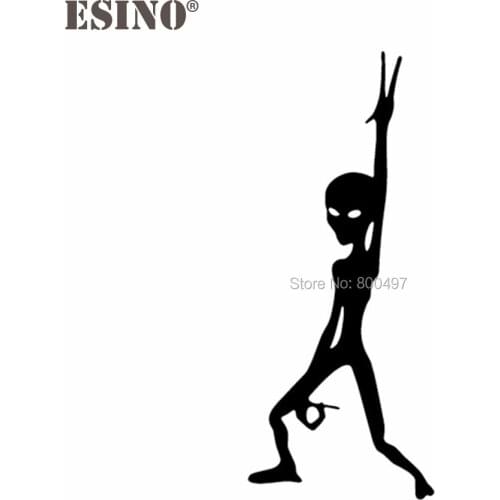 Car Styling New Fashion Style Decoration Car Accessory Cartoon Alien Creative Reflective Stickers Car Whole Body Decal