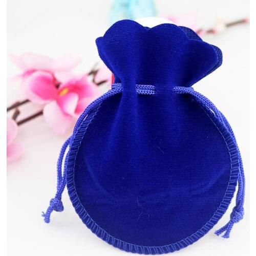 Free Shipping 100pcs/Lot 7x9cm Royal Blue Velvet Bag Small Gourd Pouch Charms Jewelry Packaging Bags Cute Drawstring Gift Bag
