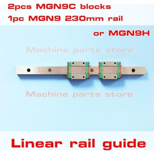 CNC 9Mm Linear Guide MGN9 L= 230Mm Rail Way + MGN9C Carriage For CNC X Y Z Axis MGN9H Square