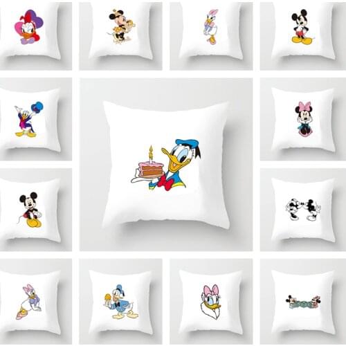 Disney Mickey Minnie Donald Duck Decorative pillowcase white Pillow case cushion bedroom living room Home decoration pillowcase