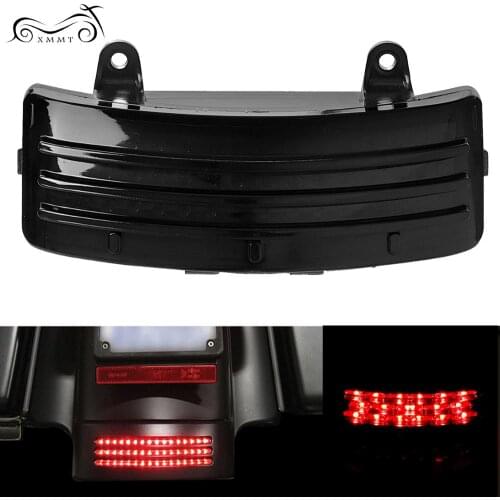 For Harley Touring Street Road Glide 2015 2016 2017 2018 Smoked Tri-Bar LED Rear Fender Tip Light Taillight