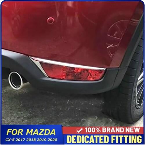 For Mazda CX5 CX-5 2017 2018 2019 2020 Car Back Rear Fog Light Eyebrow Decorative Cover Trims Strips Auto Accessories