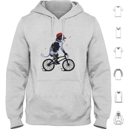 Prince Hoodies Long Sleeve Dog Prince Cartoon Animal Bike Hand Drawn Pet Exercise Fit Country Dirt