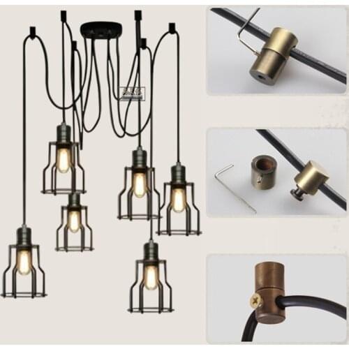 Small iron frame Pendant Lights American village industrial wind retro metal lamp holder bar LED Pendant lamps balcony