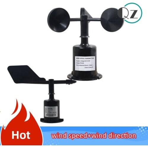 30m/s Polycarbon wind direction and wind speed sensor 360° Weather station outdoor sensor 3 cup anemometer RS485 4-20MA 0-5V