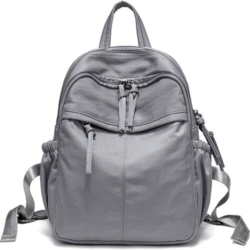 Fashion Women Backpack High Quality Female Soft Leather School Bag For Teenager Girls Travel Shoulder Bags Female Travel C1791