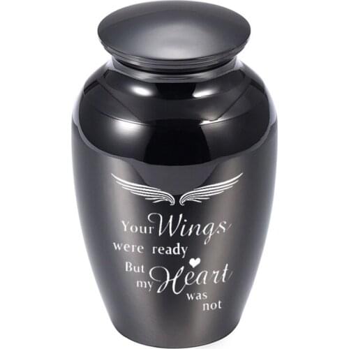 Small Keepsake Urns for Human Ashes Mini Cremation Urns for Ashes Aluminum alloy Memorial Ashes Holder-Your Wings were Ready