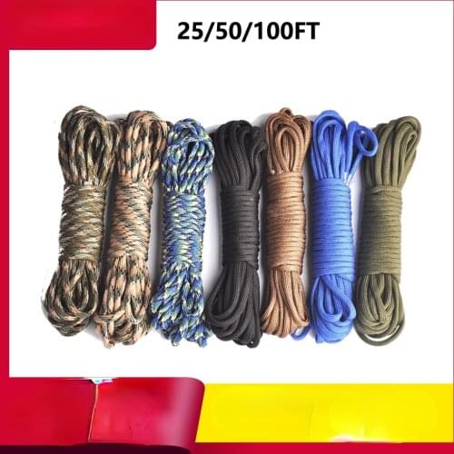 Paracord 550 Parachute Cord Lanyard Rope Mil Spec Type III 7 Strand 100FT Climbing Camping Survival Equipment