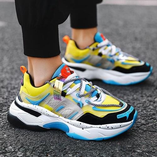Plus Size Outdoor Massive Sneakers Men Sports Shoes Sport Men Running Yellow Blue Summer Footwear Sneakeres Child Trainers B-776