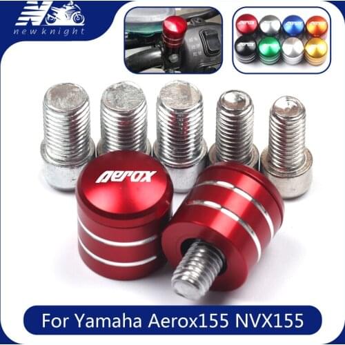 With Logo For Yamaha AEROX 155 NVX 155 AEROX155 NVX155 Mtorcycle CNC Aluminum Rearview Handlebar Mirror Bolt Screw Mount Adapter