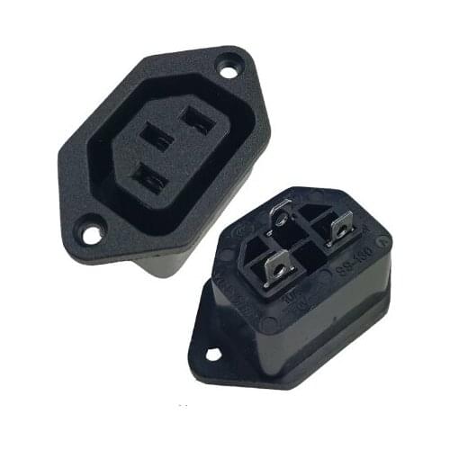10PACK Chassis Female 3PIN AC IEC320 C13 C14 Inline Socket Plug Adapter Industrial Power Connector Supply Output Outlet 10A/250V