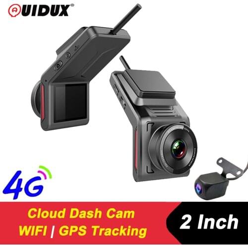 QUIDUX 4G mini dash cam dual lens WIFI car dvr 2inch HD1080P car camera with remote monitor GPS tracking and 24H parking monitor