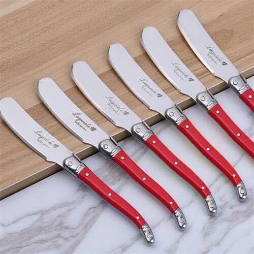 Laguiole Style Stainless Steel Butter Knives Cheese Dessert Jam Spreaders Cutting Bread Butter Tool Bar Restaurant Flatware Set