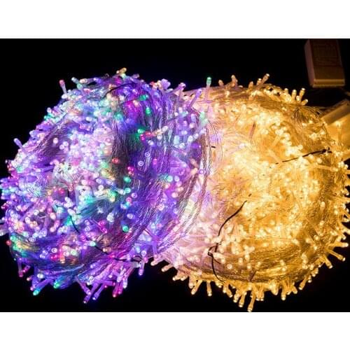 20M 50M Christmas Tree Street Garland Lighting Outdoor Waterproof Fairy String Lights Wedding Halloween Holiday Home Decorations