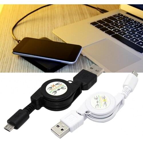 Retractable Micro USB A to USB 2.0 B Male Cable Sync Data Charger for Android Phones