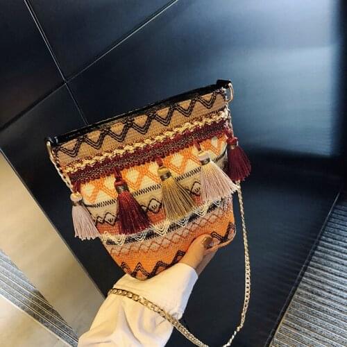 Chain Tassels Bucket Bag Crossbody Bag Ethnic-Style WOMENS Bag 2019 New Bags