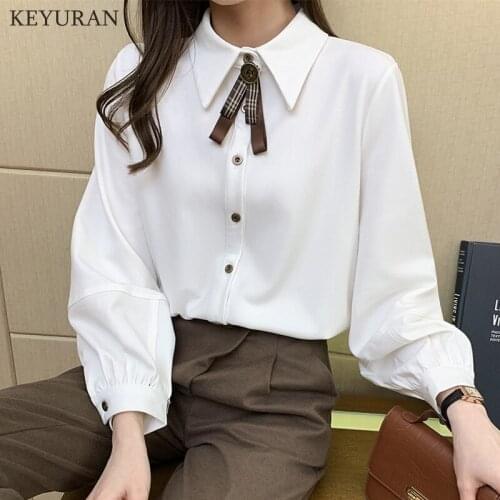 2021 Spring Korea style new womens clothing 2xl plus size Tops female Bowknot fashion Woman office lady blusas feminina vero