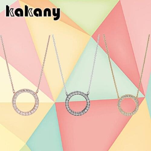 Kakany Original 925 Sterling Silver High Quality 1:1 Noble And Exquisite Round Necklace Gift, Female Fashion Diy Jewelry