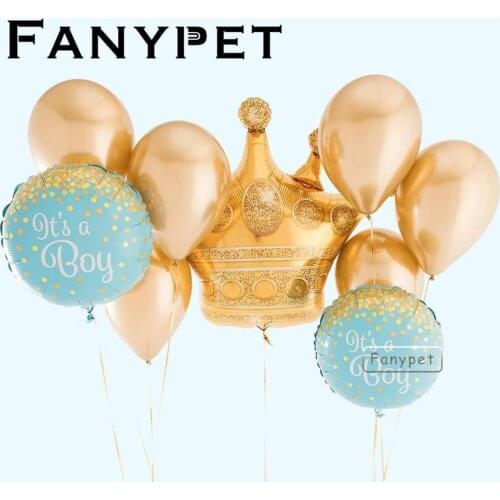 1set big Gold Crown Foil Balloons Prince Princess Baby boy girl Shower First Birthday Bachelorette Party Decorations Photo Props