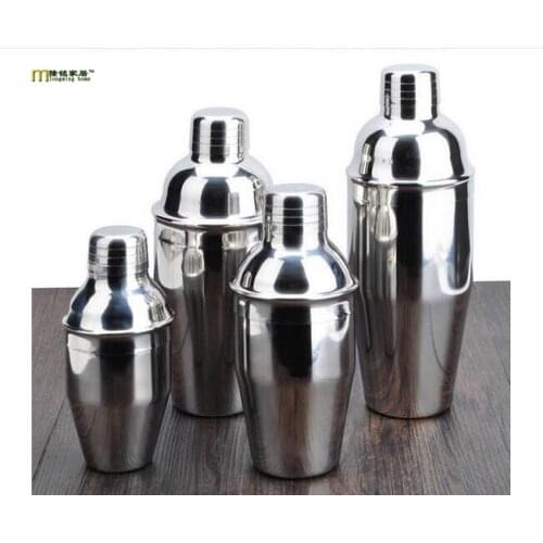 1PC 4 Size Stainless Steel Cocktail Shaker Cocktail Mixer Wine Martini Drinking Boston Style Shaker For Party Bar Tool OK 0430