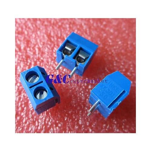 10pcs KF301-2P 2 Pin Plug-in Screw Terminal Block Contor 5.08mm Pitch Blue