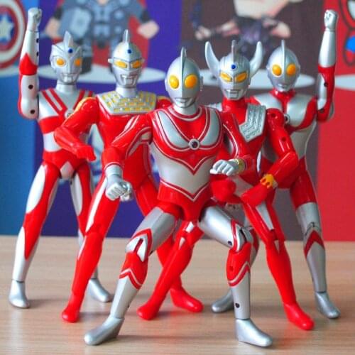 18cm Ultraman Taro Seven Jack Ace Cute Action Figures PVC Doll Collection Model Sound Toys Childrens Holiday gifts