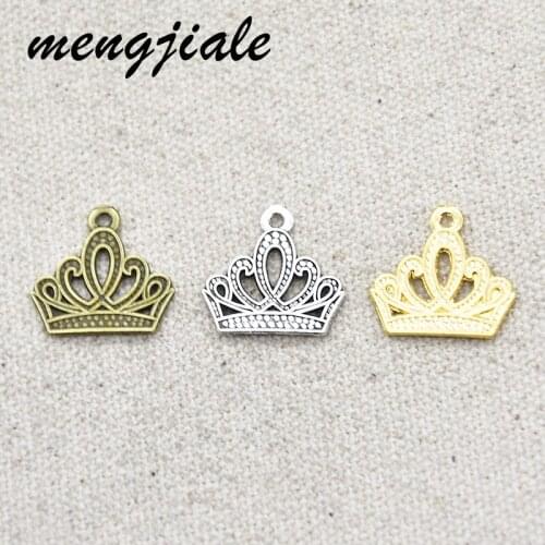 30pcs/lot Zinc Alloy Antique Bronze Crown Charms Pendants Jewelry Findings For DIY Choker Necklace Bracelet 18*17mm