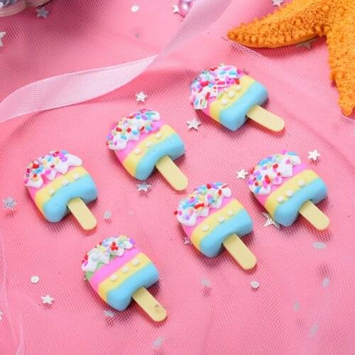 4pcs Clay Popsicle Ice cream Polymer Slime Charms Modeling Clay DIY Accessories Box Toy For Children Slime Supplies Filler