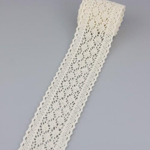 5Meter/roll) White Cotton Embroidered Lace Net Ribbons Fabric Trim Handwork DIY Sewing Handmade Craft Materials