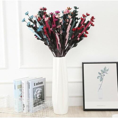 7heads Magnolia Artificial Silk Flower Branch with Foam Flower Spike DIY Hotel Home Floral Arrangement Decoration Fake Flowers