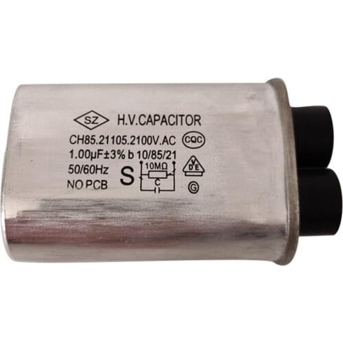 Ch85 High Voltage Microwave Oven Capacitor Parts100% new Microwave Oven Parts universal capacitor small pin 4.8mm 1.00uF 2100V