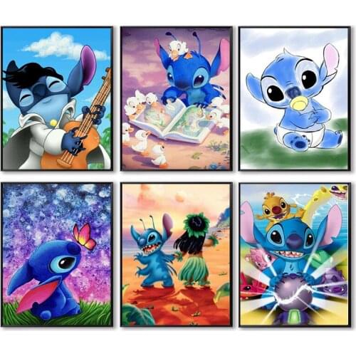 5D DIY Diamond Painting Disney Cartoon Stitch Diamond Embroidery Full Square Drill Cross Stitch Kits Diamond Mosaic Home Decor