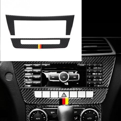 Carbon Fiber Car Console Central Control Panel Cover Trim for Mercedes Benz W204 Car Accessories 2010-2013 Console Panel Frame