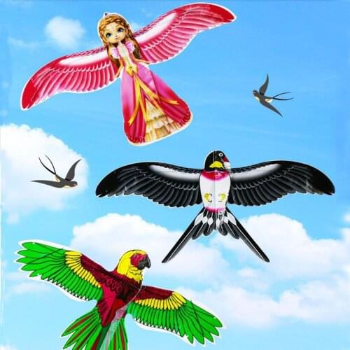 Free shipping dynamic 3d eagle kite fishing rod line movable wings flying outdoor toys for kids kite animal kites factory new