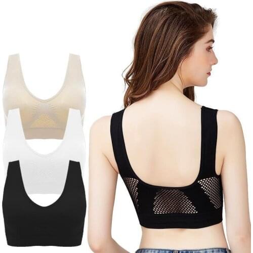 Cotton Breathable Sports Bras For Women Plus Size Seamless Padded Sports Fitness Bra Top Underwear Push Up Bra Plus Size 3XL